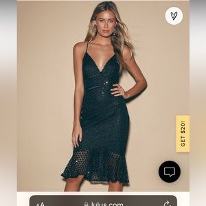Black Crotchet Knit Sequin Midi Dress from Lulus